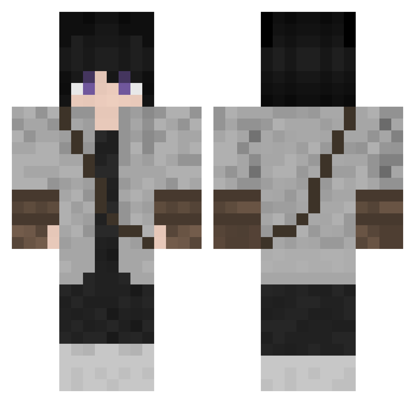 yanhverny Minecraft skin, front and back view