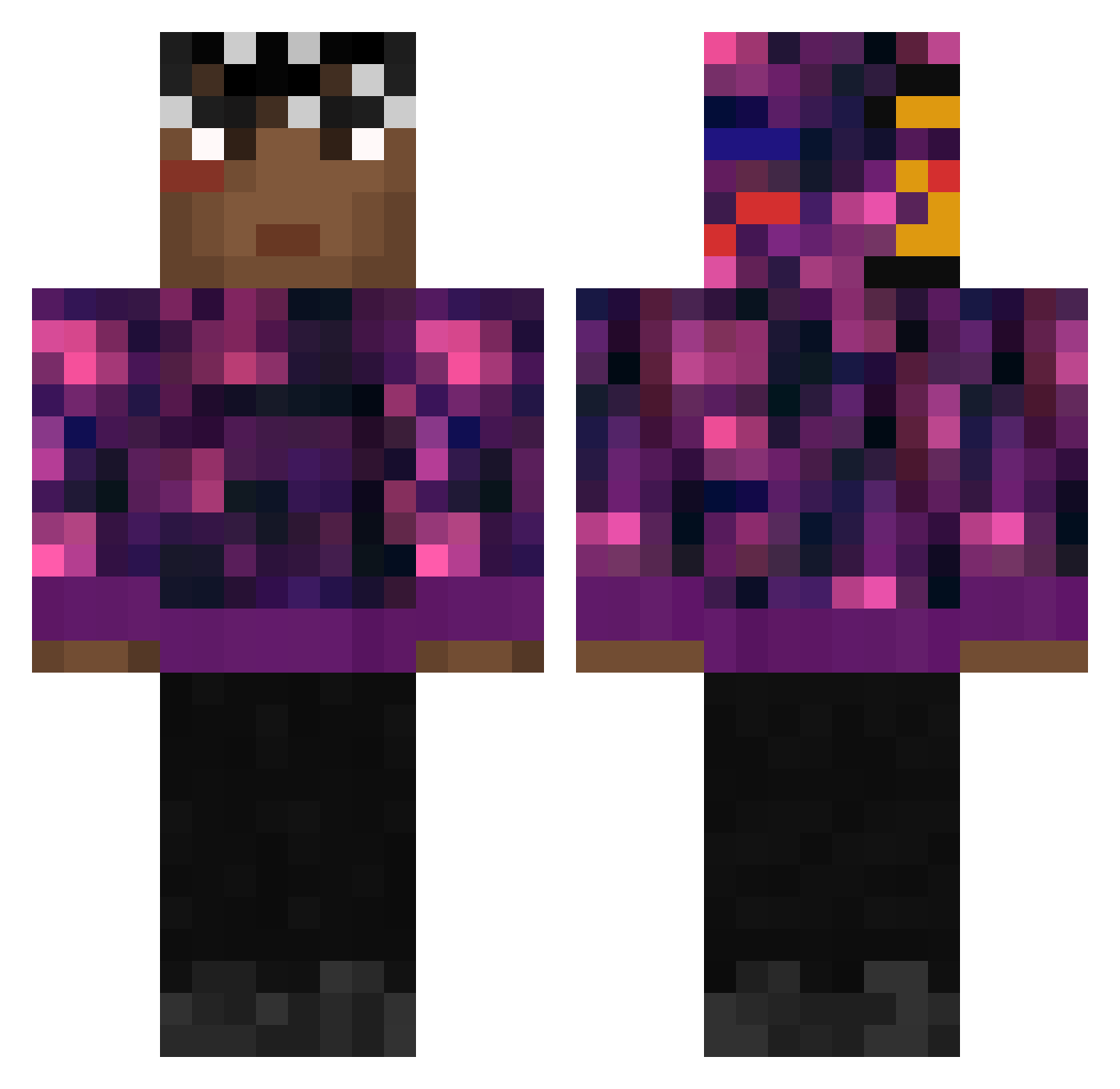 GJNinja Minecraft skin, front and back view