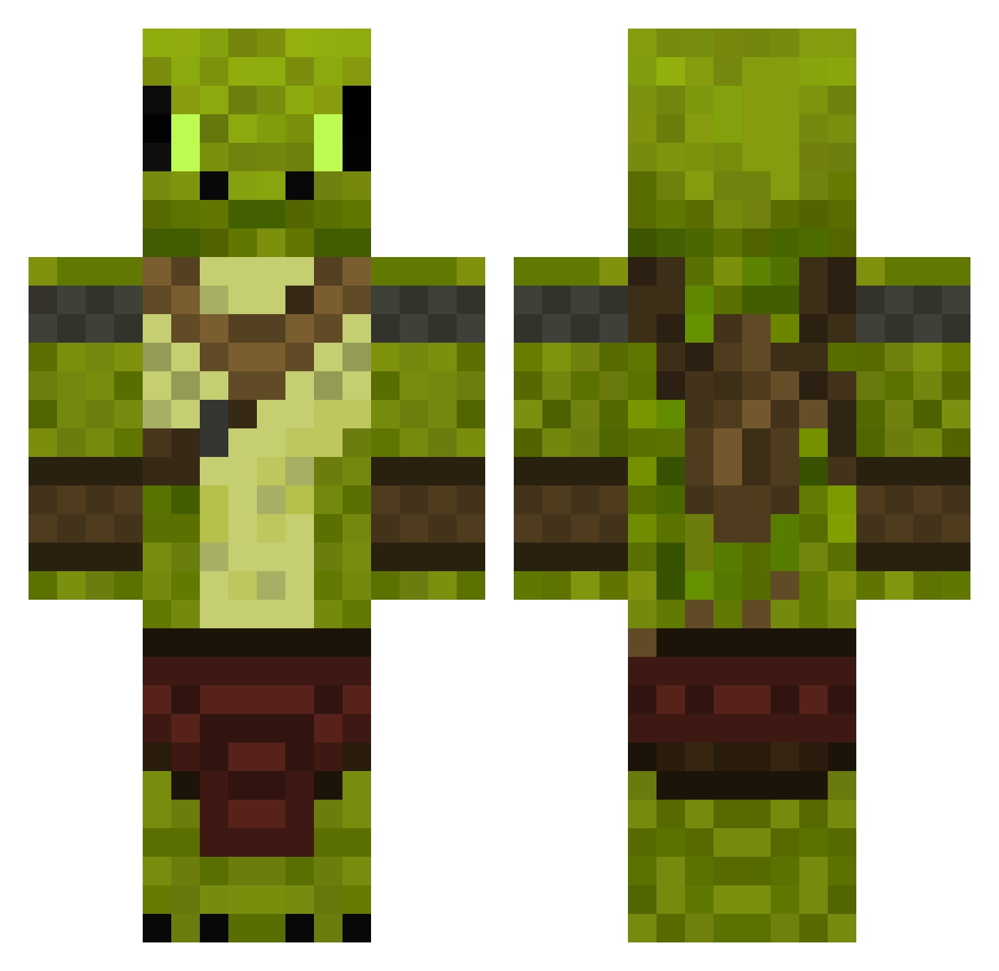 Baryta Minecraft skin, front and back view