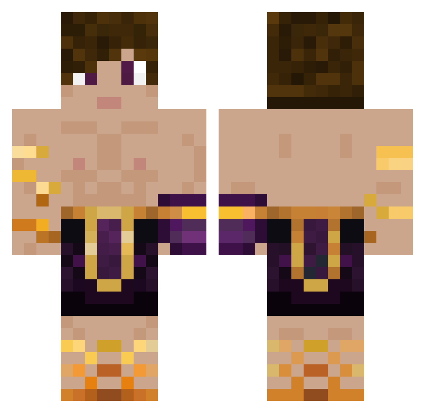 Nickzynho Minecraft skin, front and back view