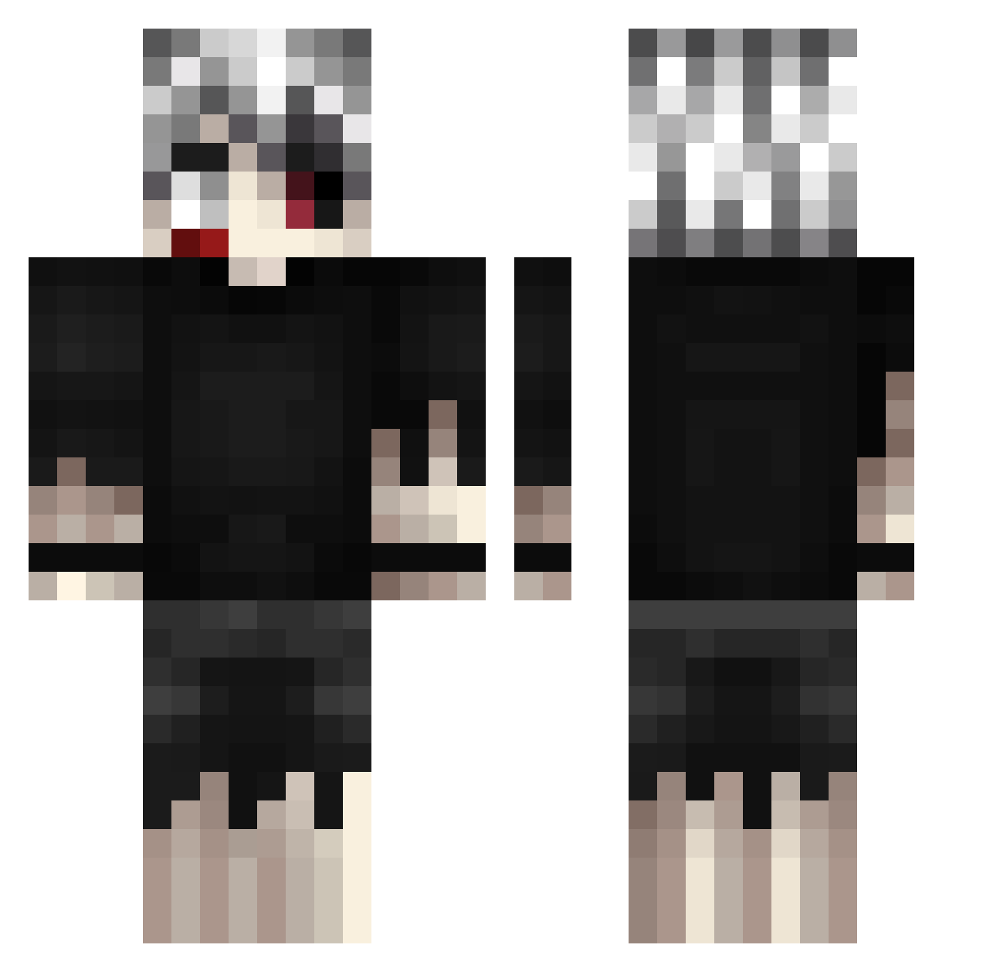 Sue9In Minecraft skin, front and back view