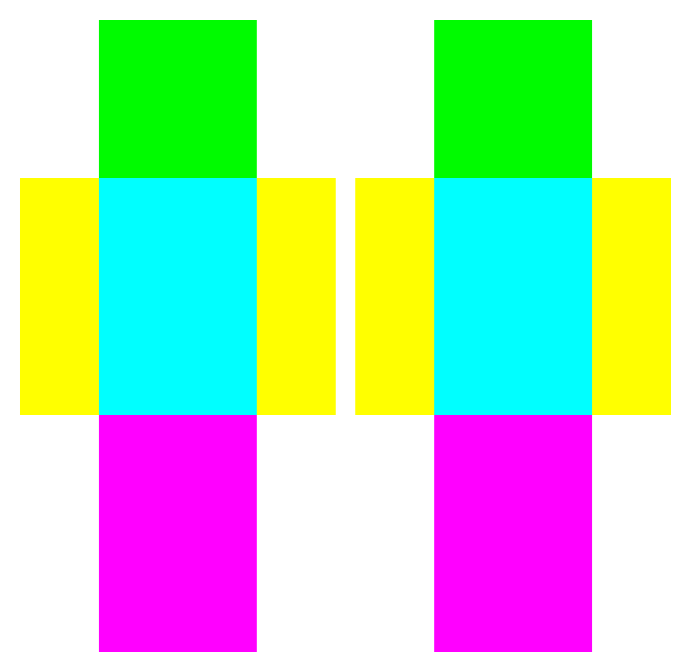 SuperSoder Minecraft skin, front and back view