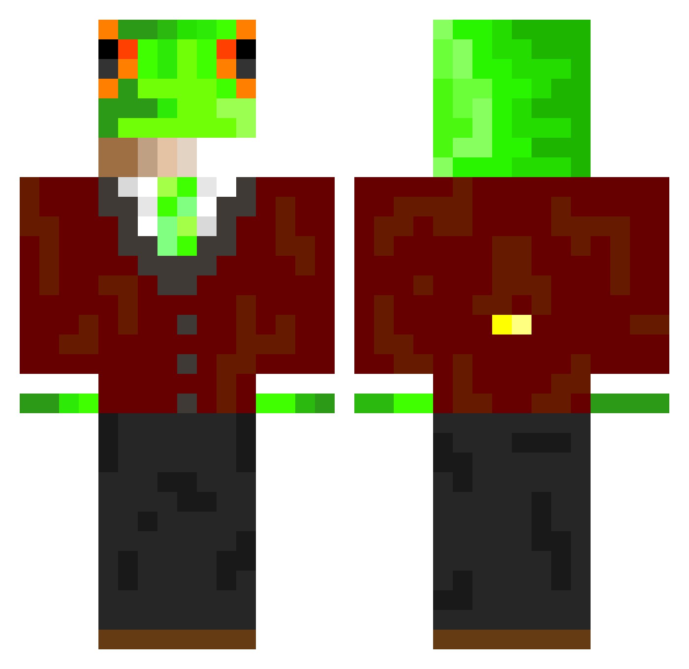 RustyBrick69 Minecraft skin, front and back view