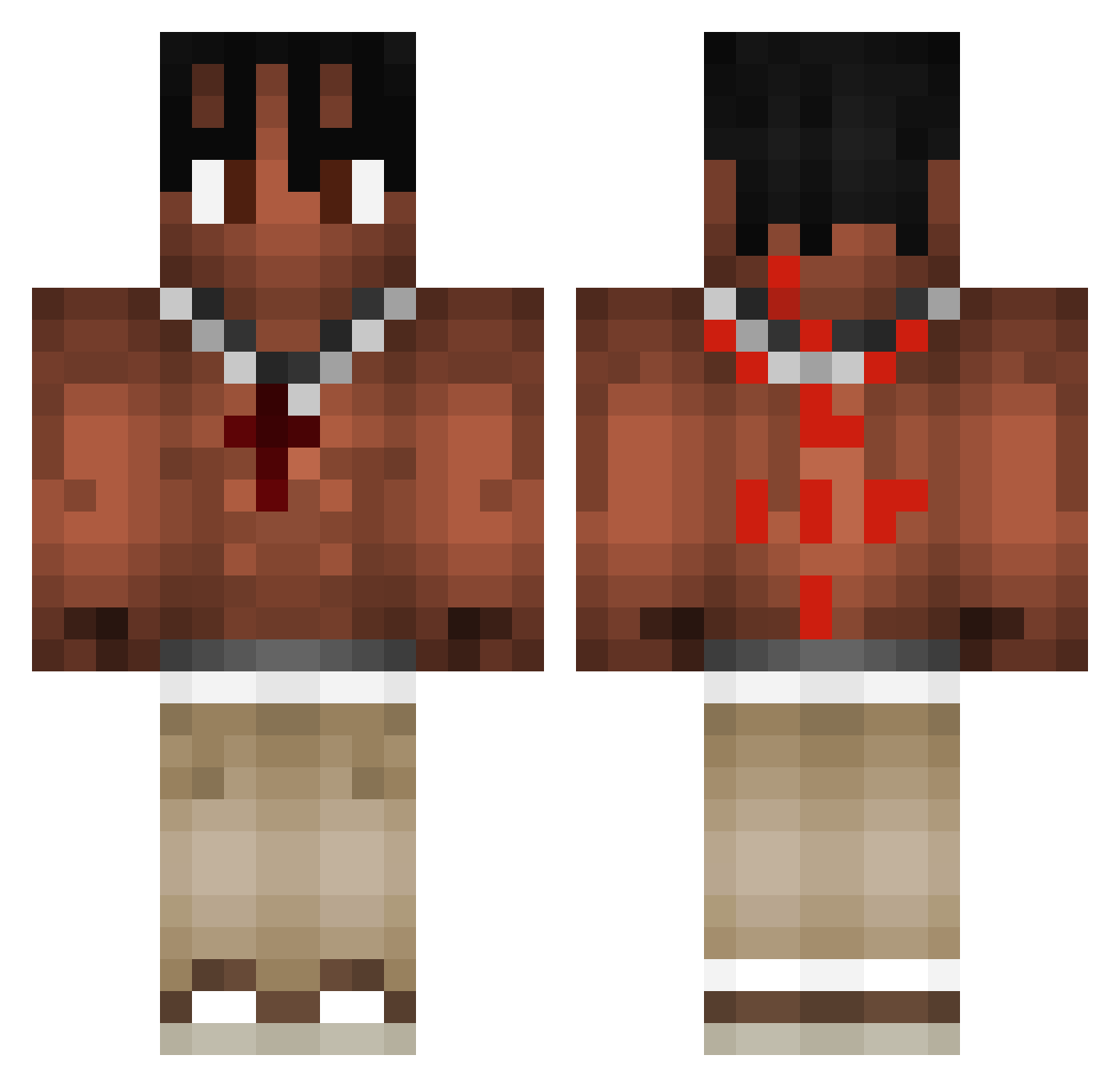91as Minecraft skin, front and back view