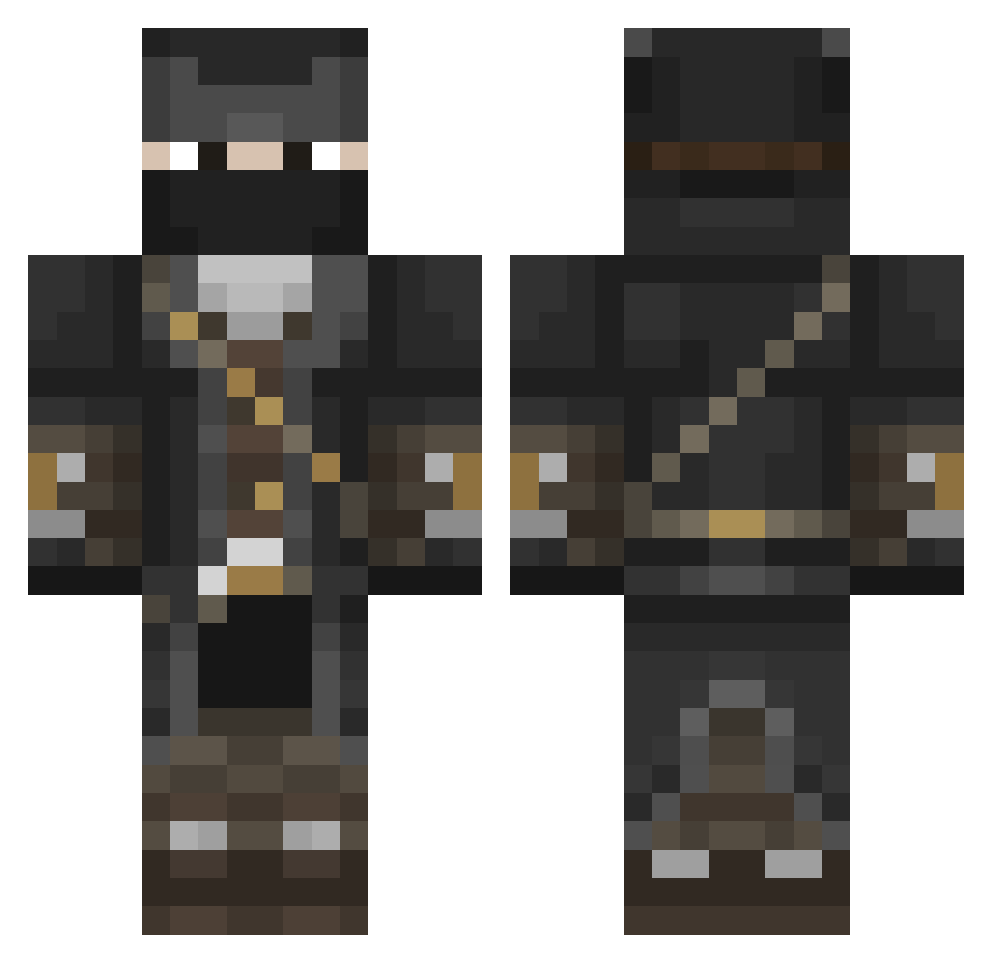RiddleMeFish Minecraft skin, front and back view