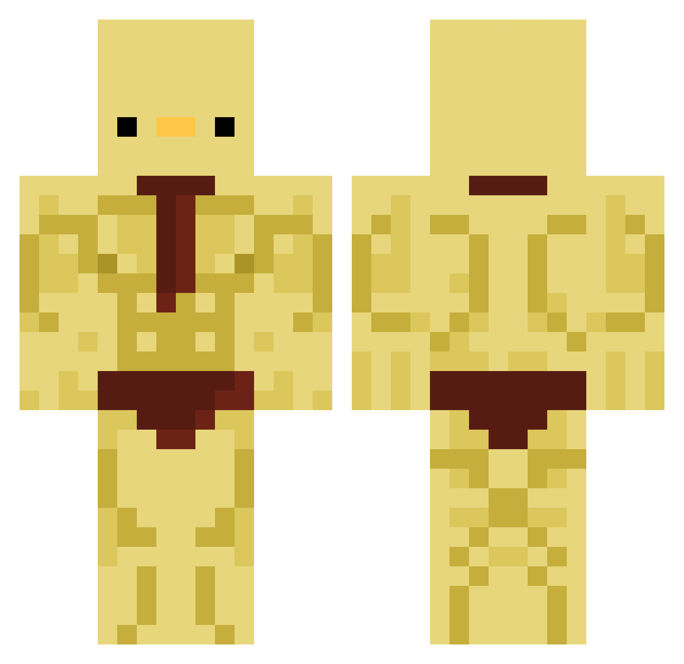 Amelina Minecraft skin, front and back view
