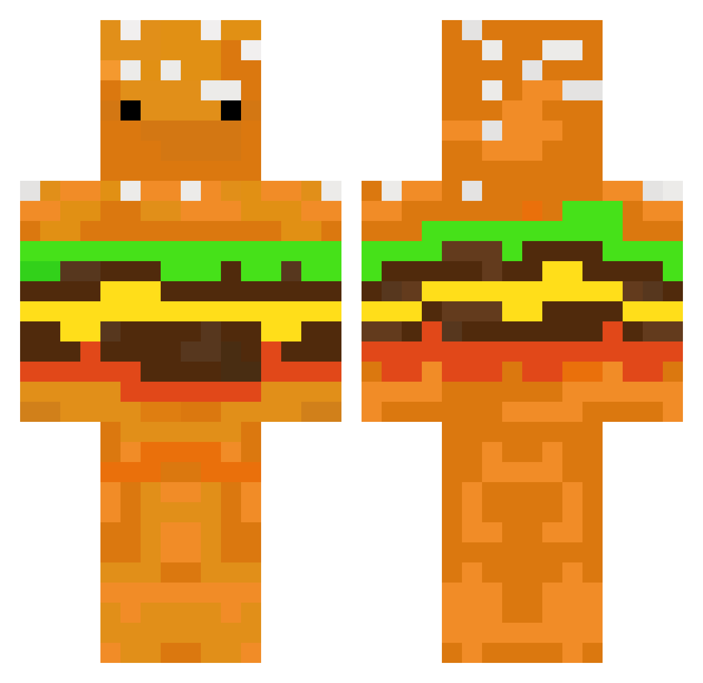 Relss131 Minecraft skin, front and back view