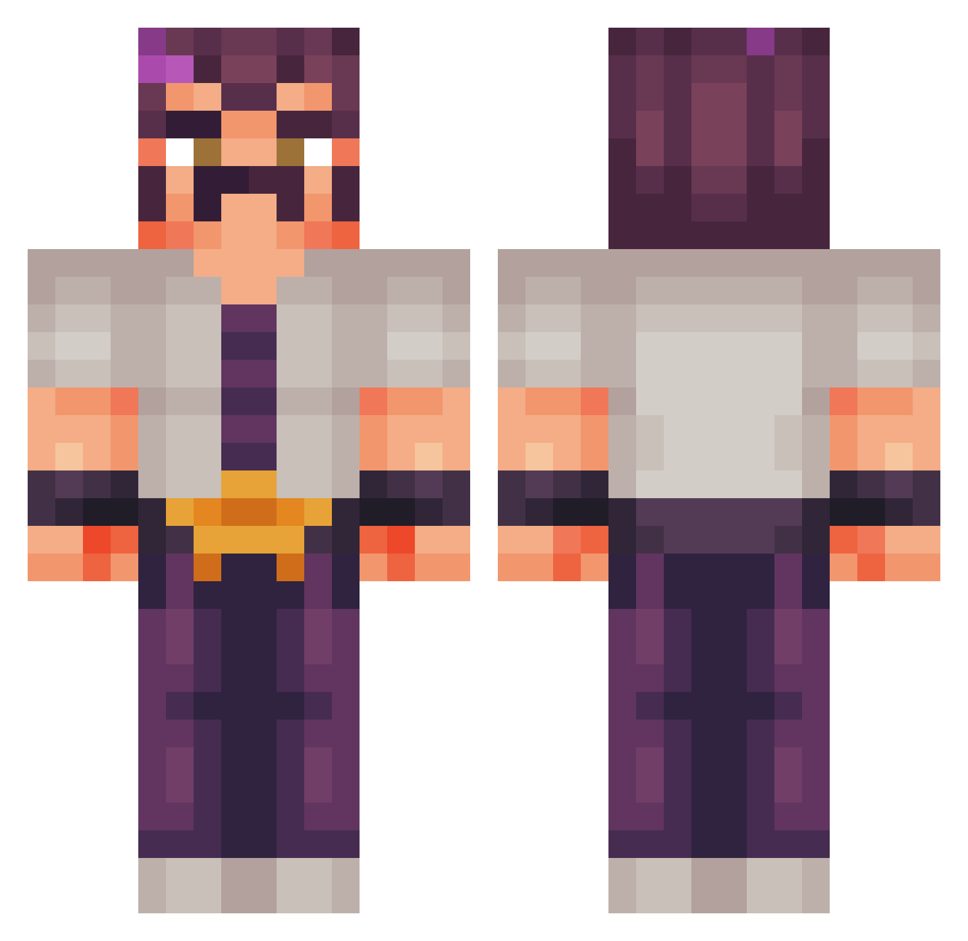 Squid_Hero Minecraft skin, front and back view