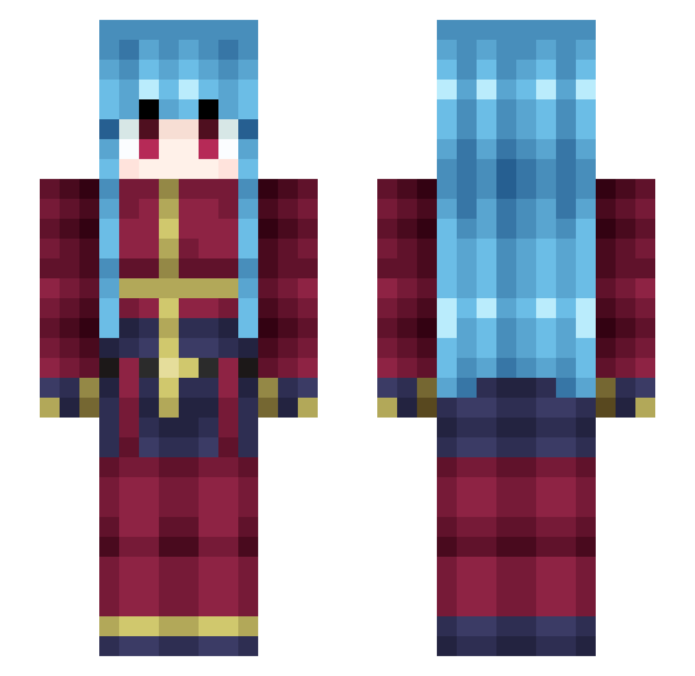 ChiefPec Minecraft skin, front and back view