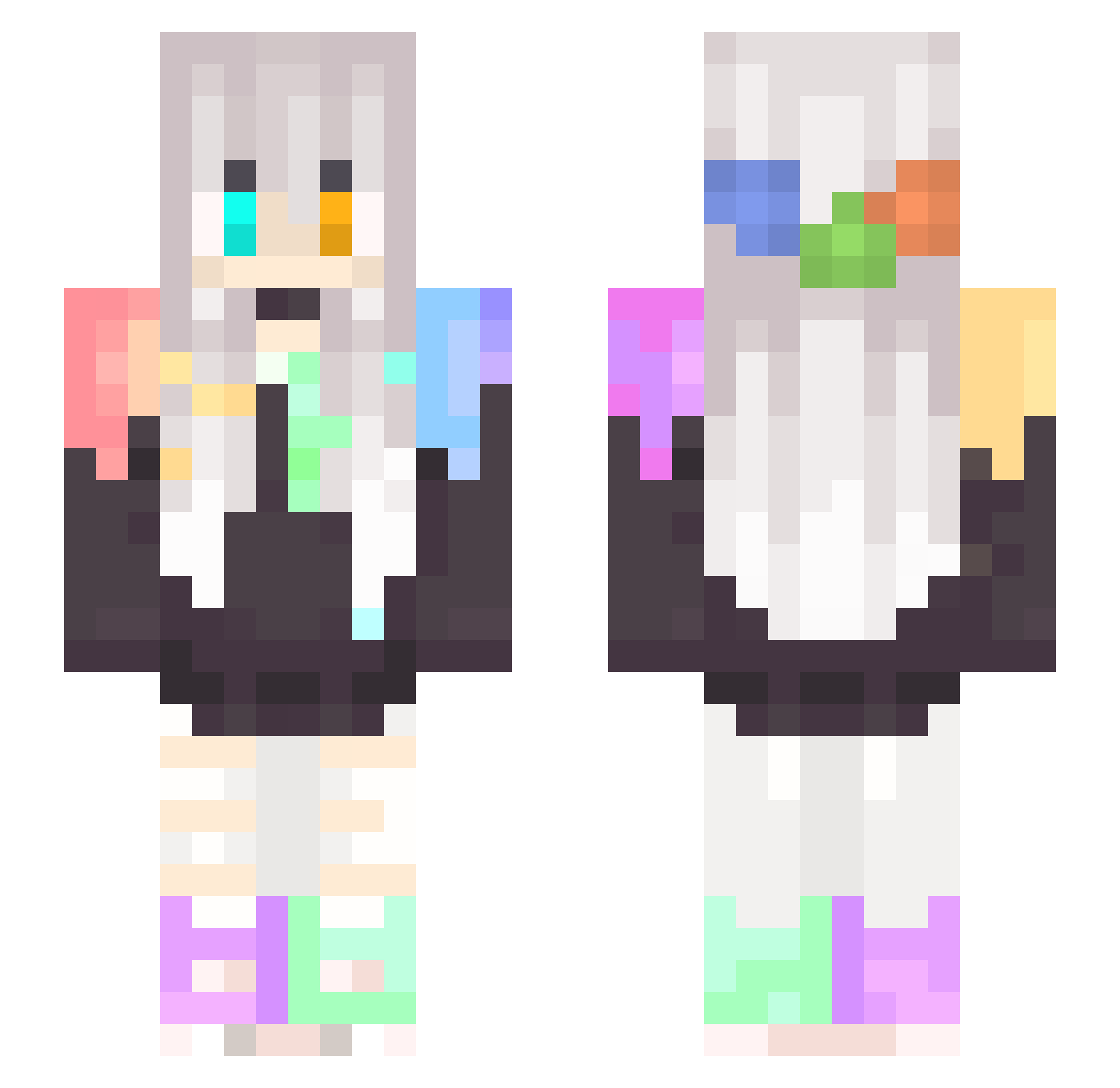 Fox_Naitomea Minecraft skin, front and back view