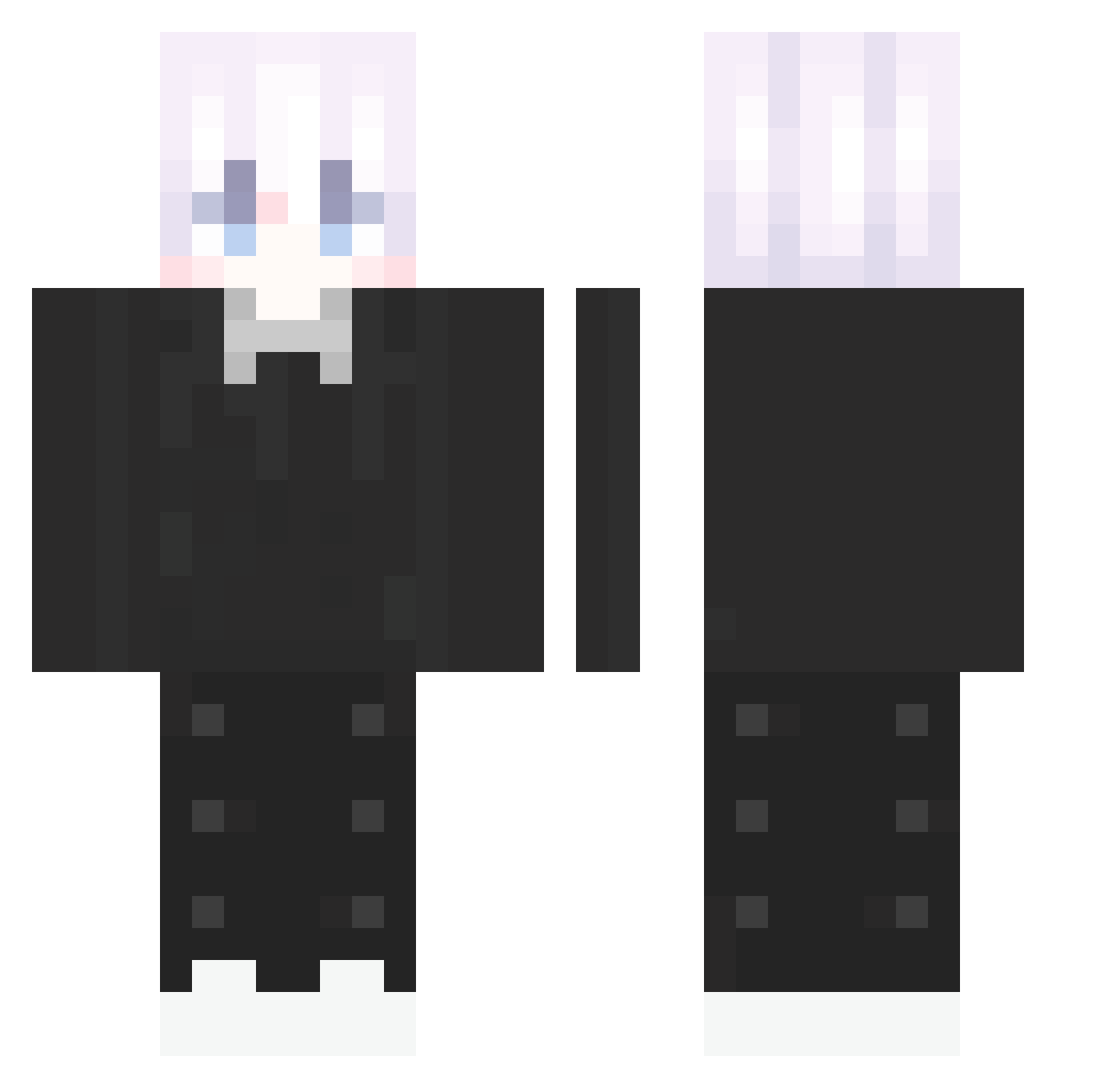 Zerkai Minecraft skin, front and back view
