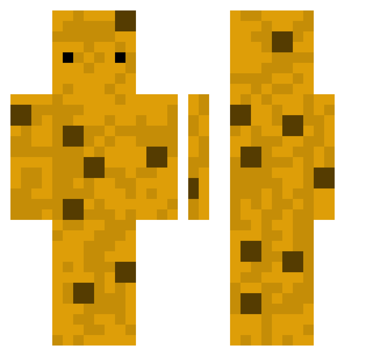 MoistyMilk Minecraft skin, front and back view