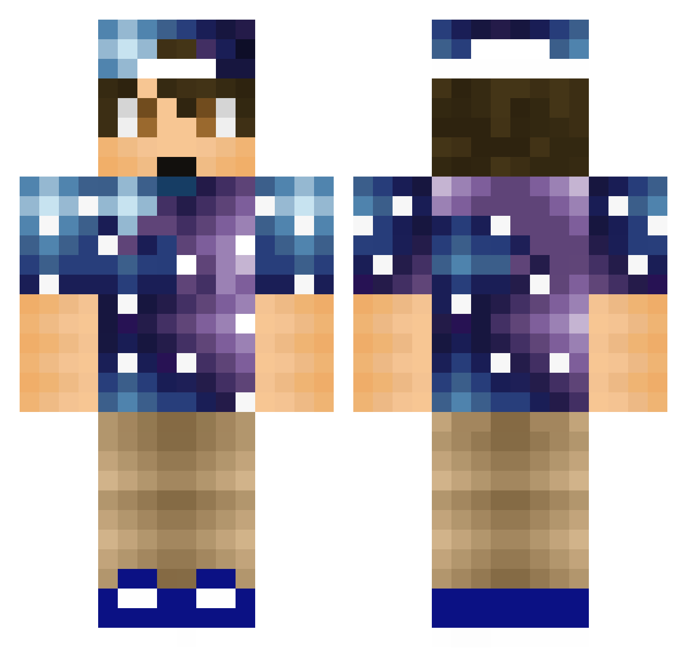Trampolines Minecraft skin, front and back view