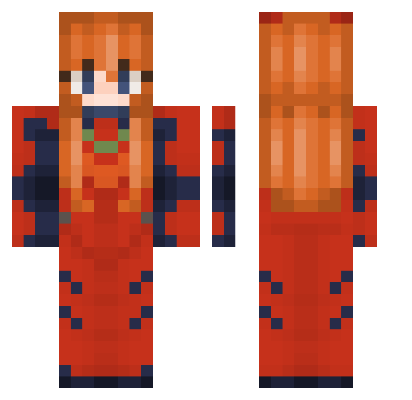 Duckyz8 Minecraft skin, front and back view