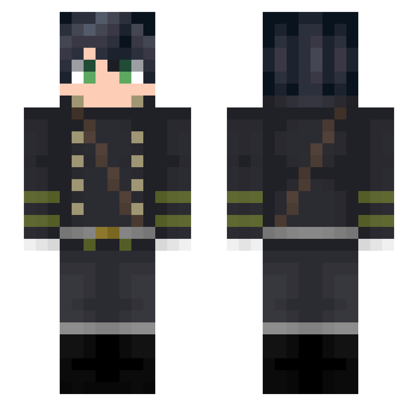 xEmestry Minecraft skin, front and back view