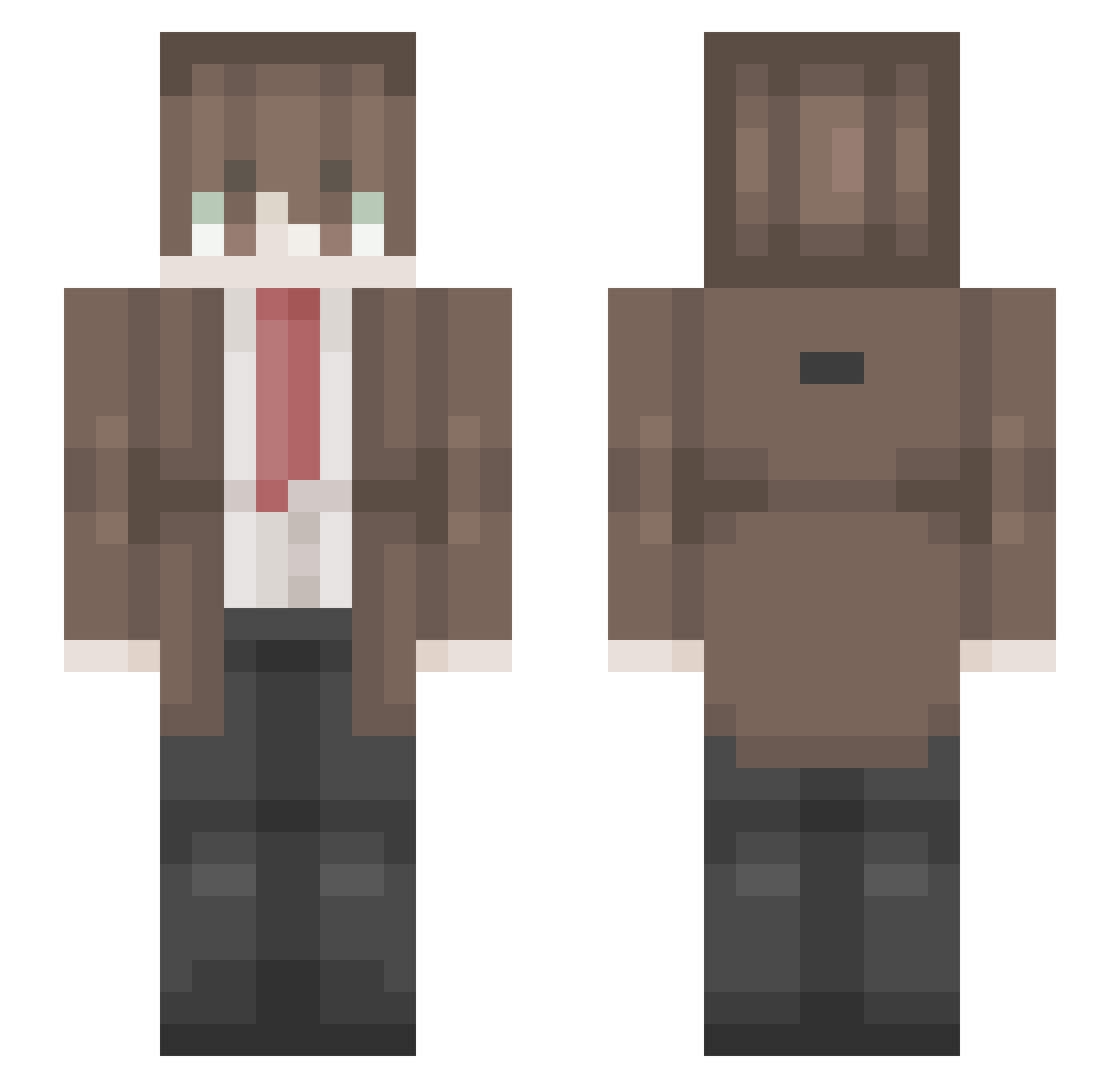 kaysiix Minecraft skin, front and back view