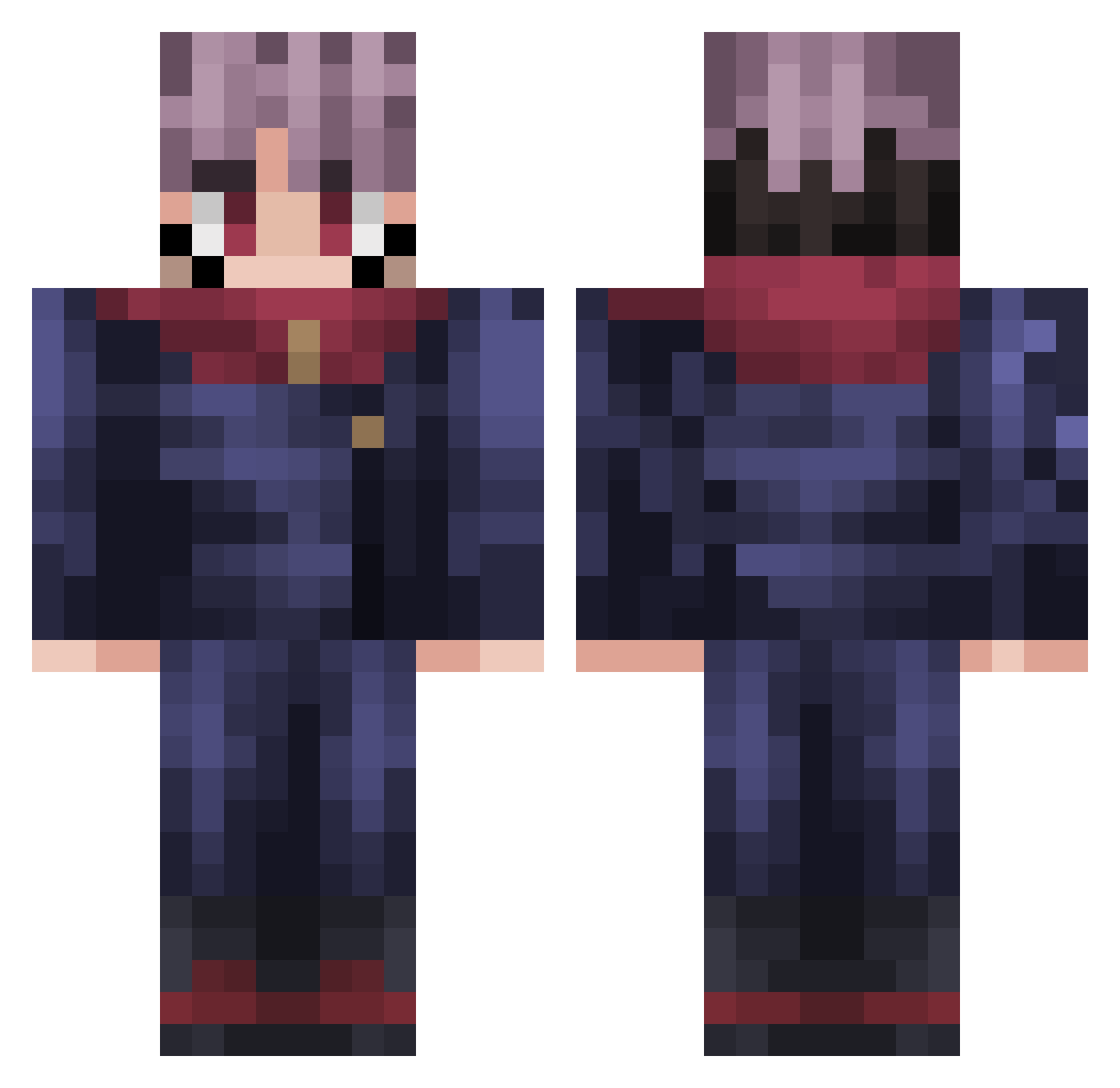 Westhauser Minecraft skin, front and back view