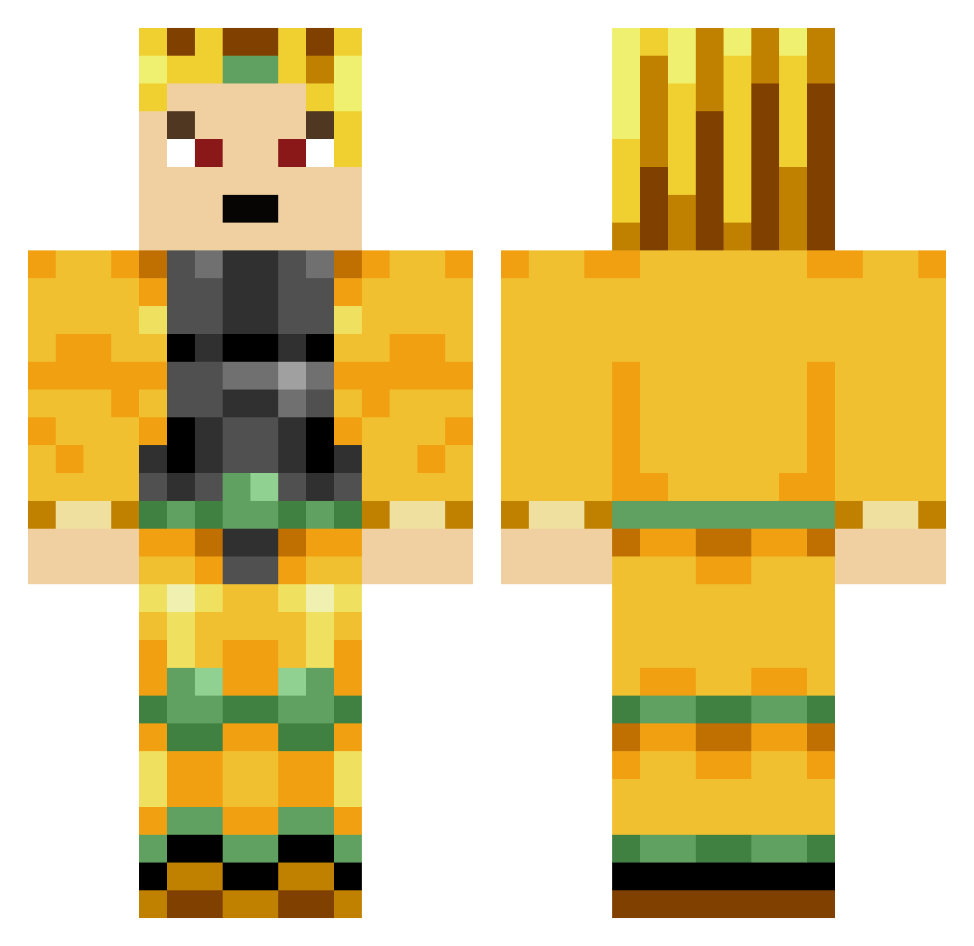 Revolgod Minecraft skin, front and back view