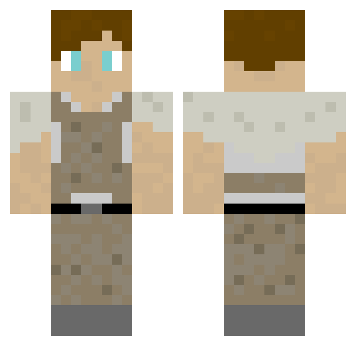 MrCCAS Minecraft skin, front and back view