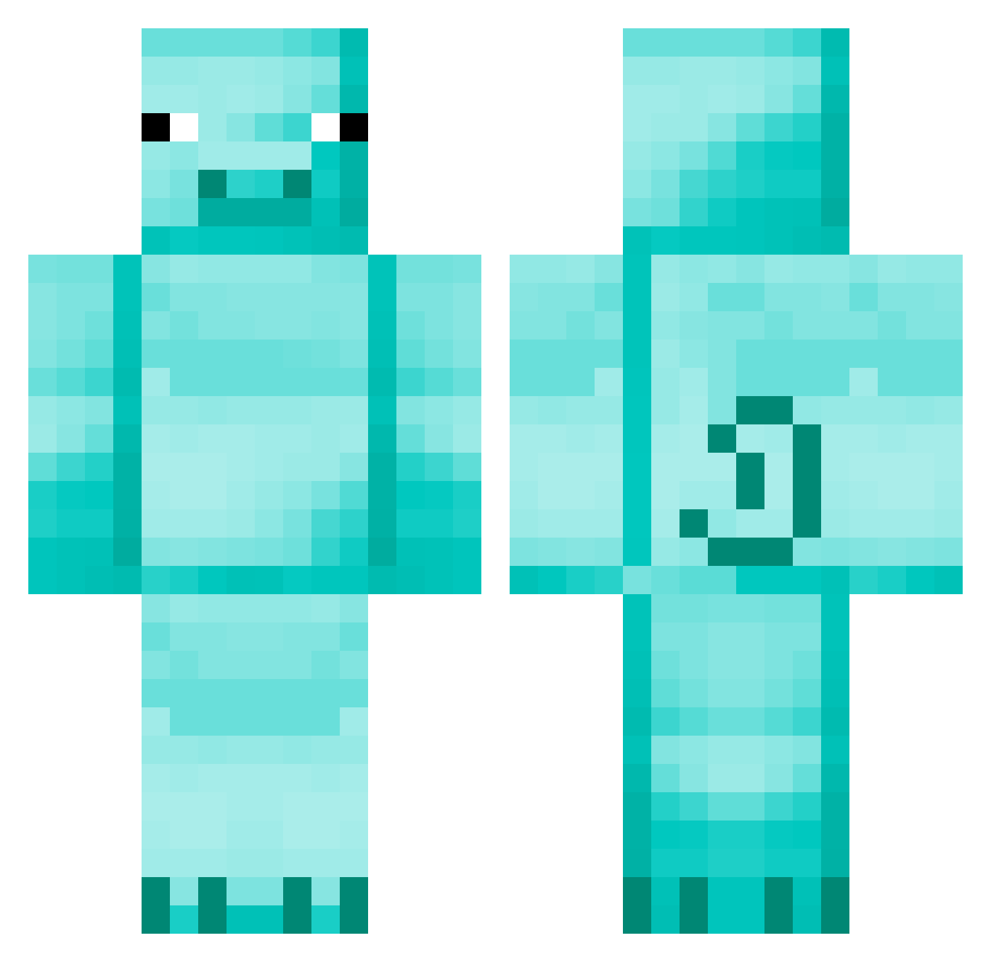 L4kz Minecraft skin, front and back view