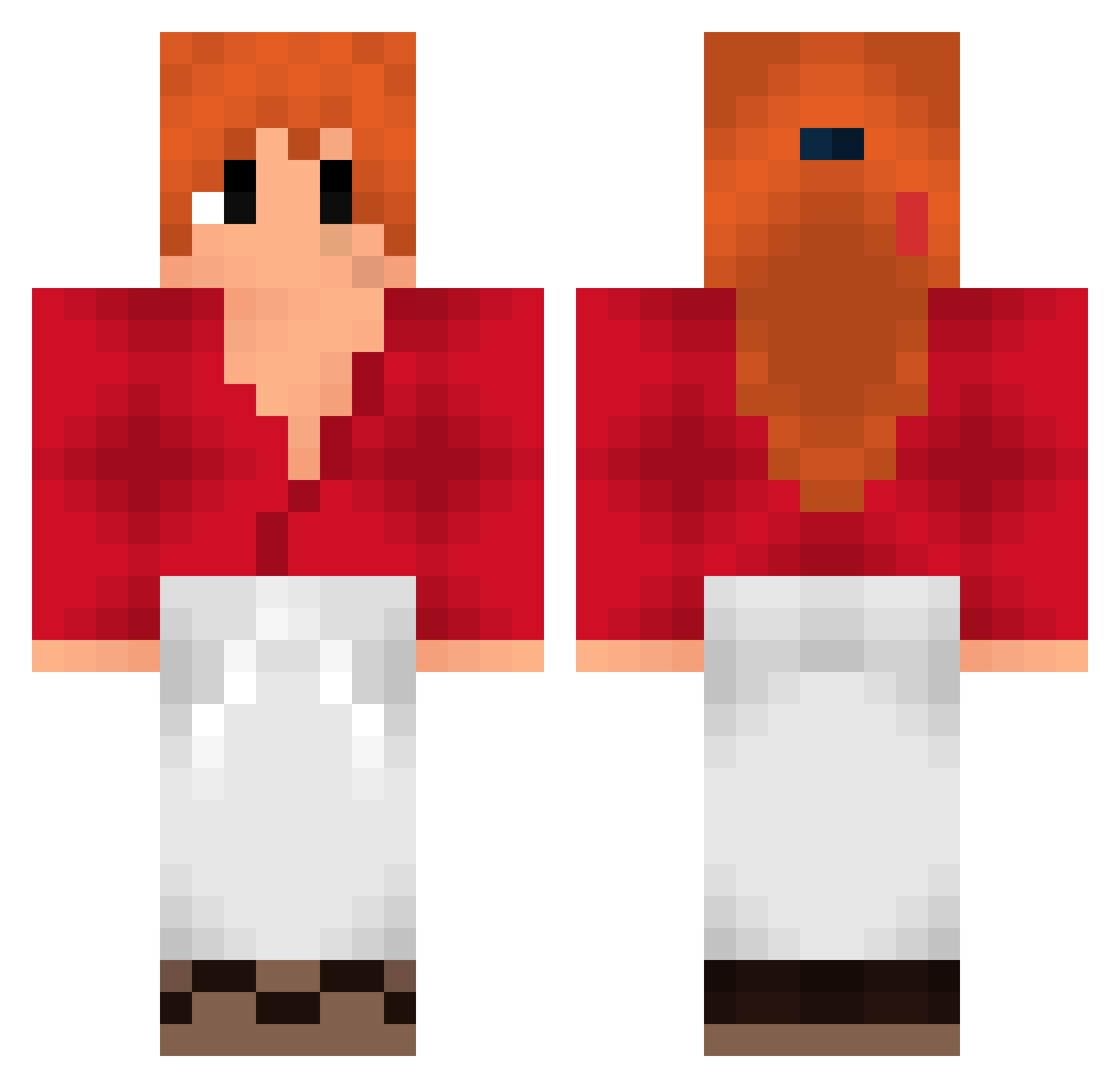 haxuaclica Minecraft skin, front and back view