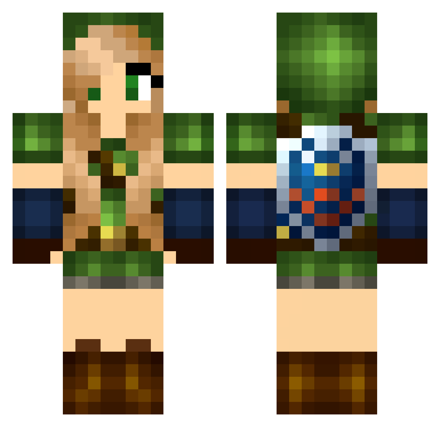 eyeteeth Minecraft skin, front and back view
