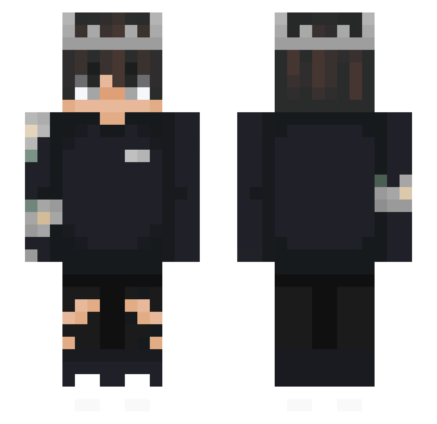 unexorcised Minecraft skin, front and back view