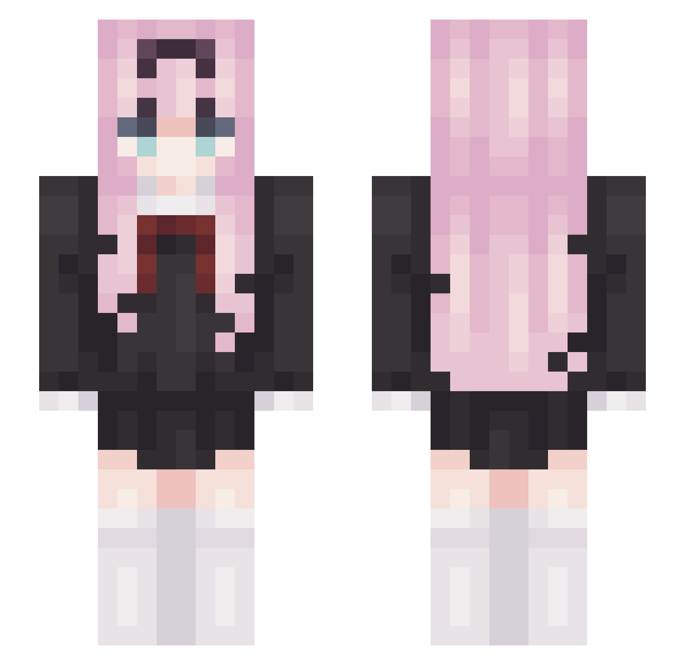 xSGG Minecraft skin, front and back view