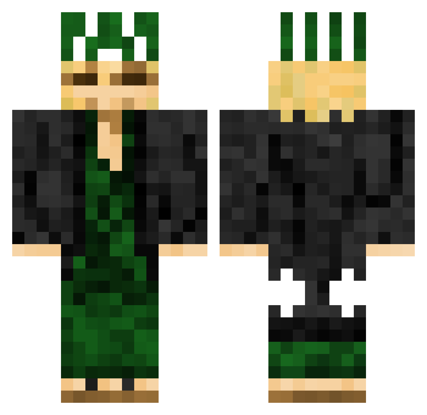 Akio_Deo Minecraft skin, front and back view