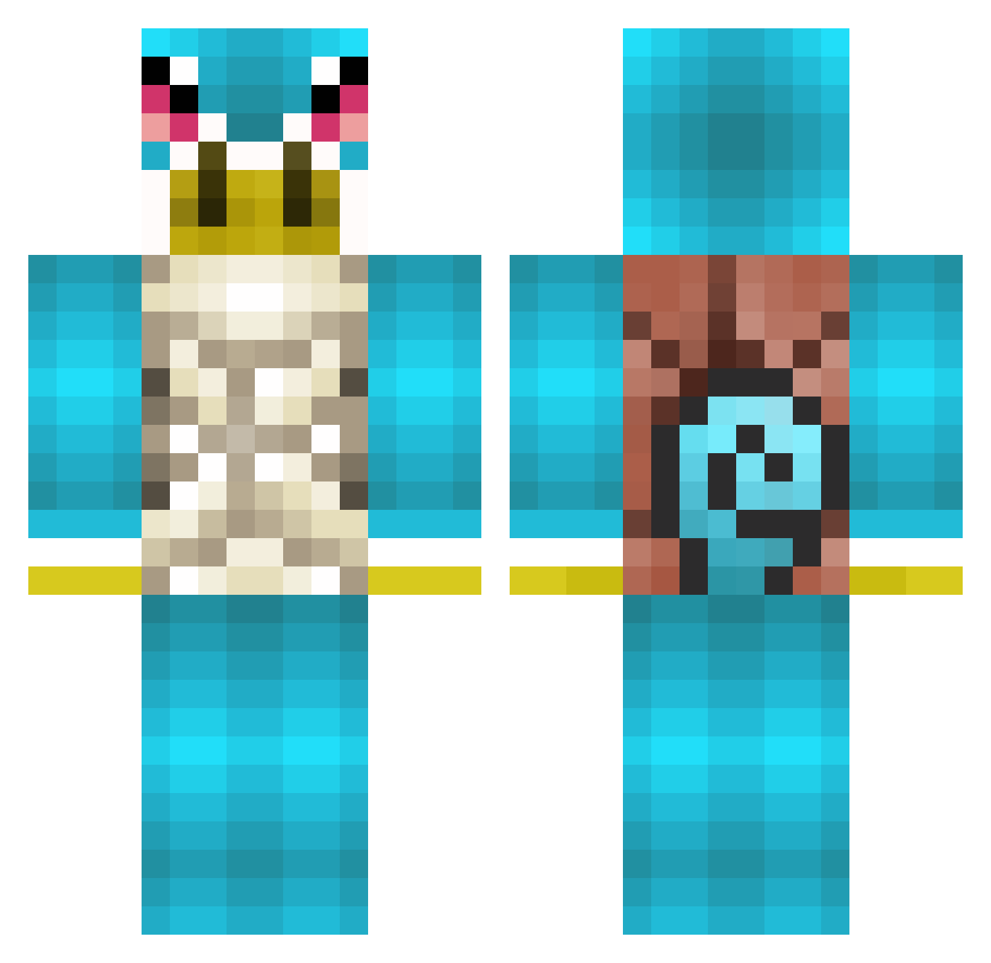 Lemmonnn Minecraft skin, front and back view