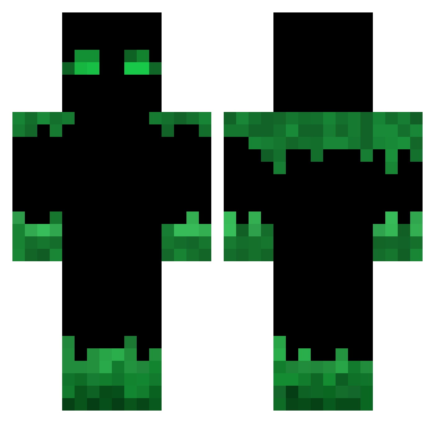 Meqp Minecraft skin, front and back view