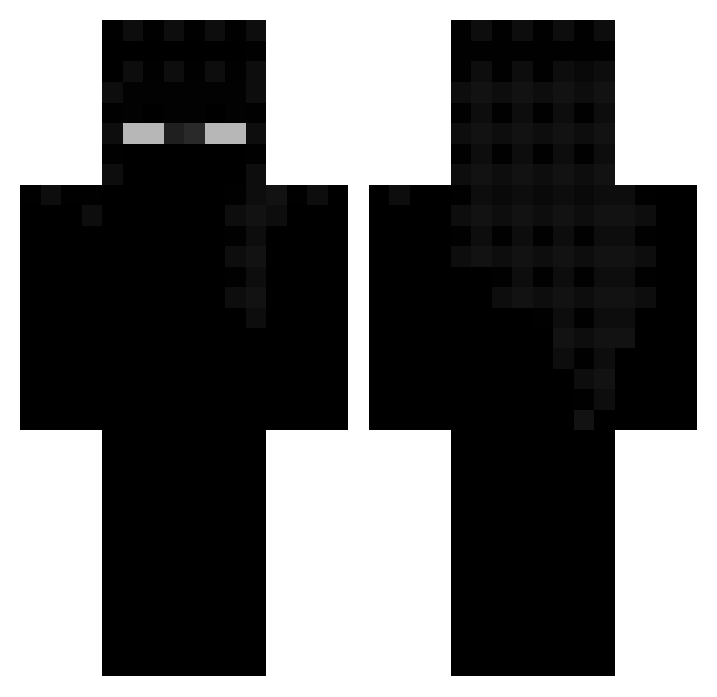 Replated Minecraft skin, front and back view