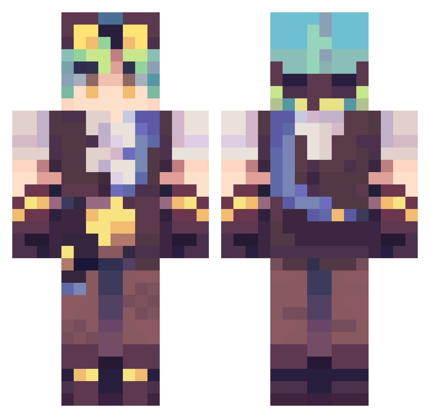 _LoupNoir Minecraft skin, front and back view