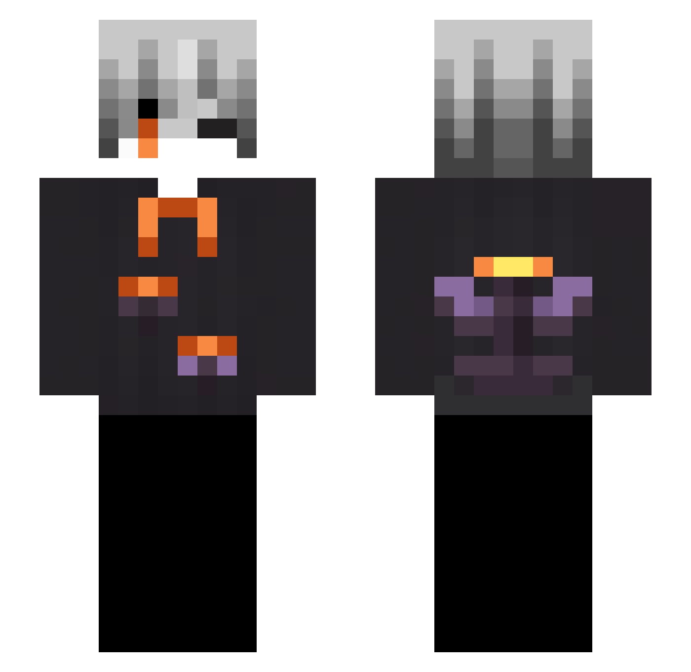 DragonCharger Minecraft skin, front and back view