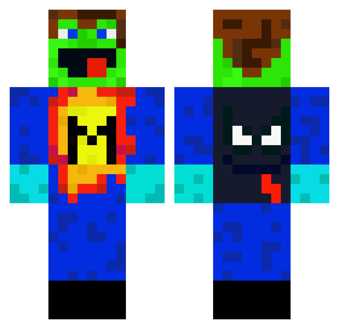 Mefior2013 Minecraft skin, front and back view
