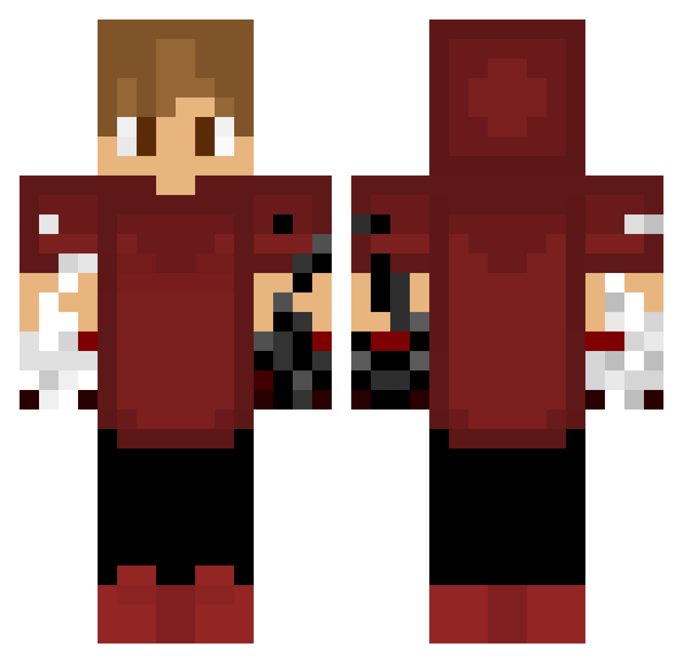 Charabez Minecraft skin, front and back view