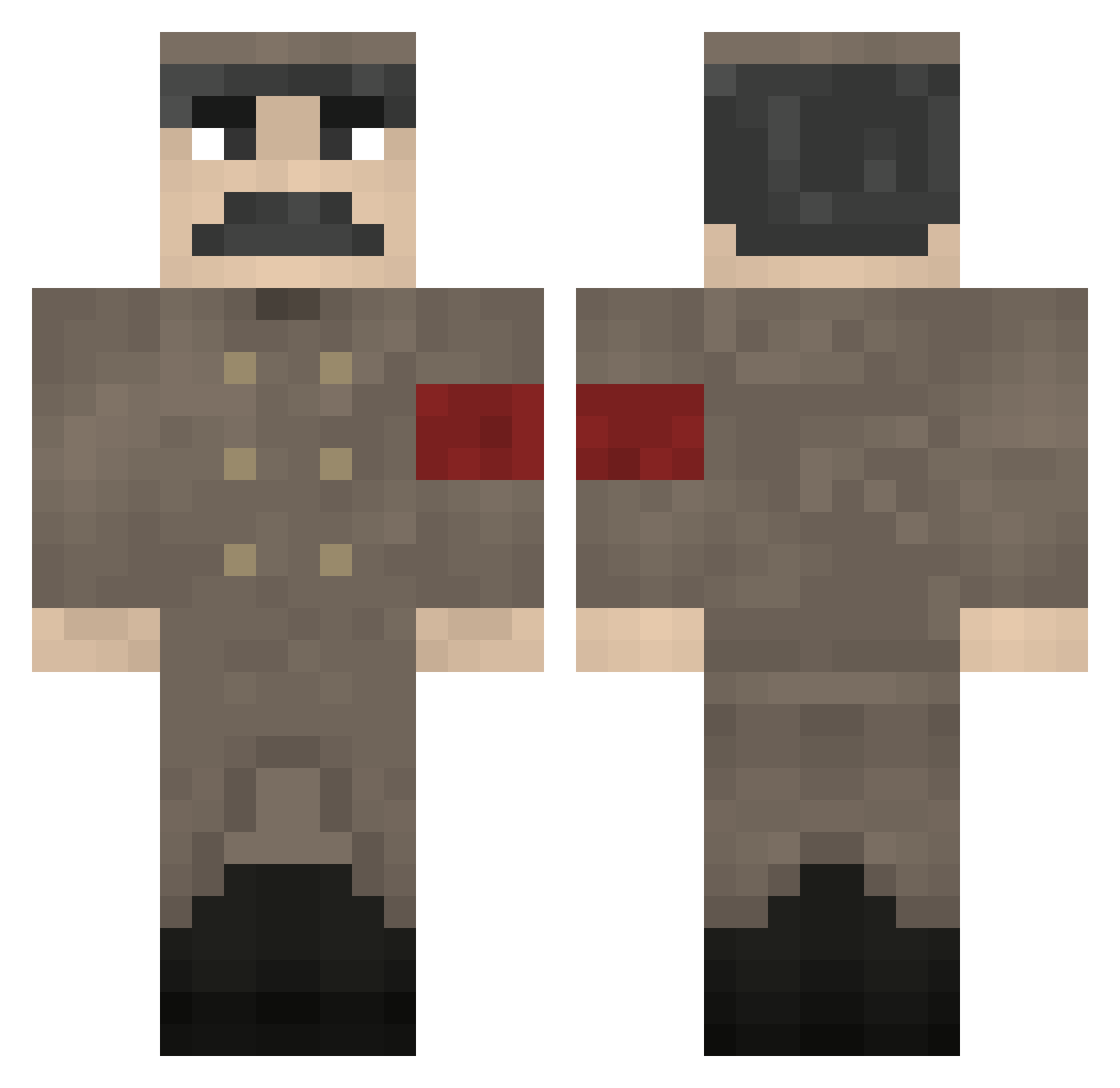 HorizonOS Minecraft skin, front and back view