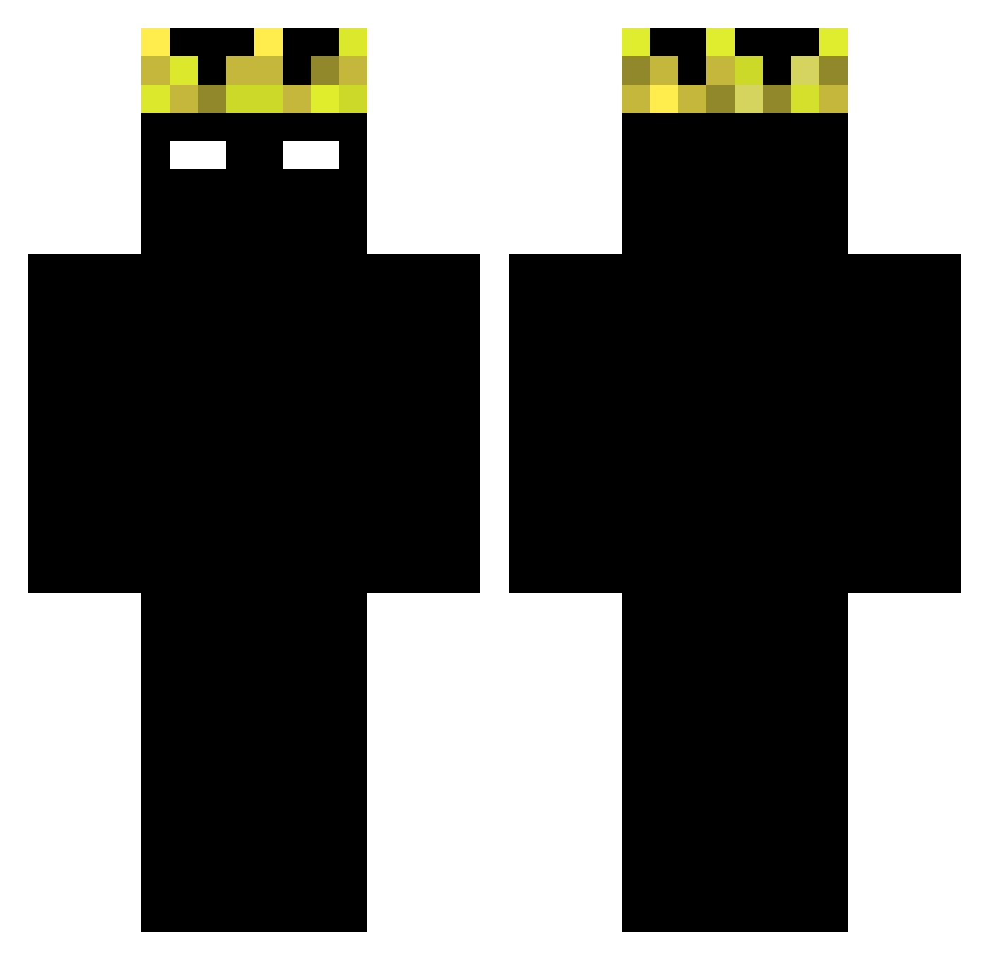 TezeV Minecraft skin, front and back view