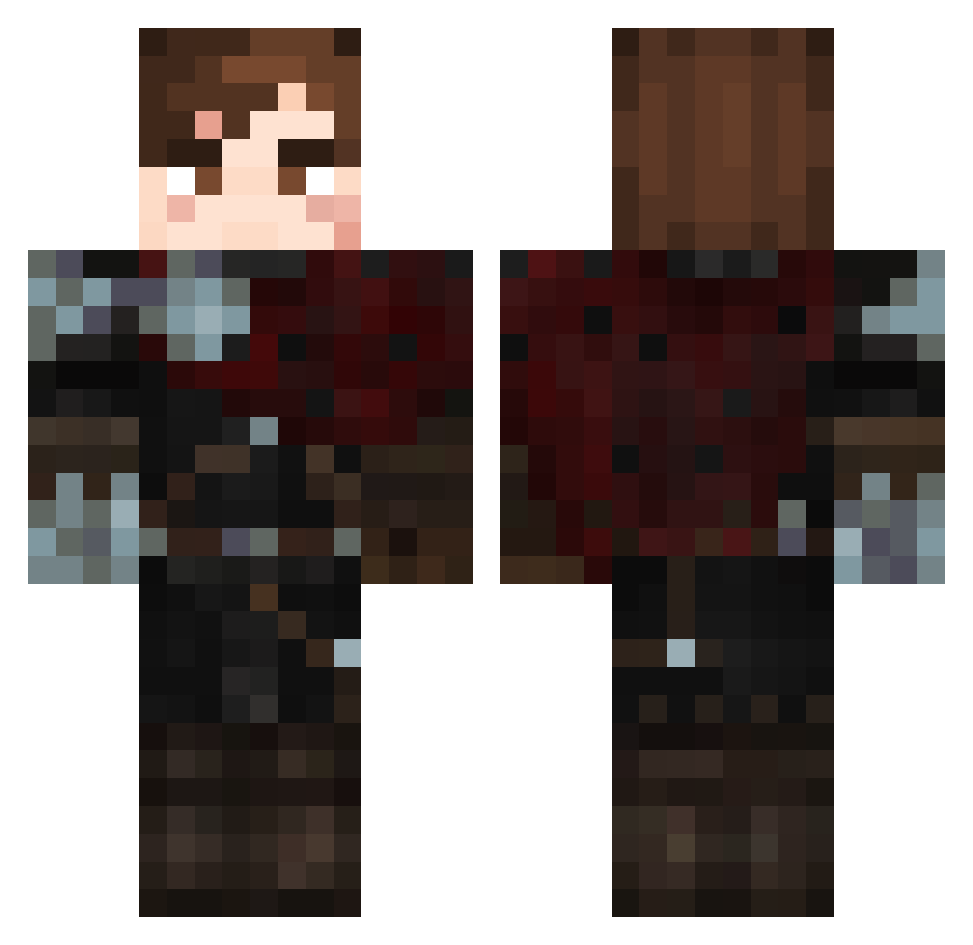 RukerSaurio Minecraft skin, front and back view