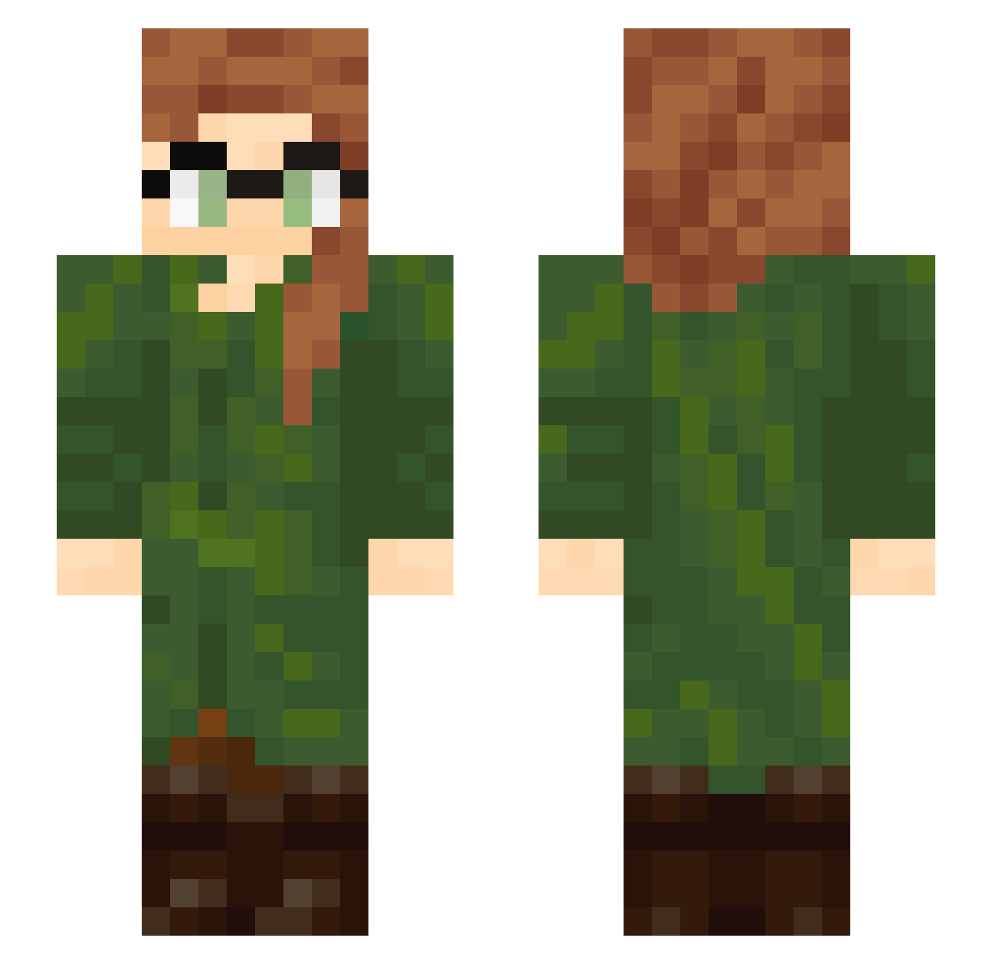 Wryest Minecraft skin, front and back view