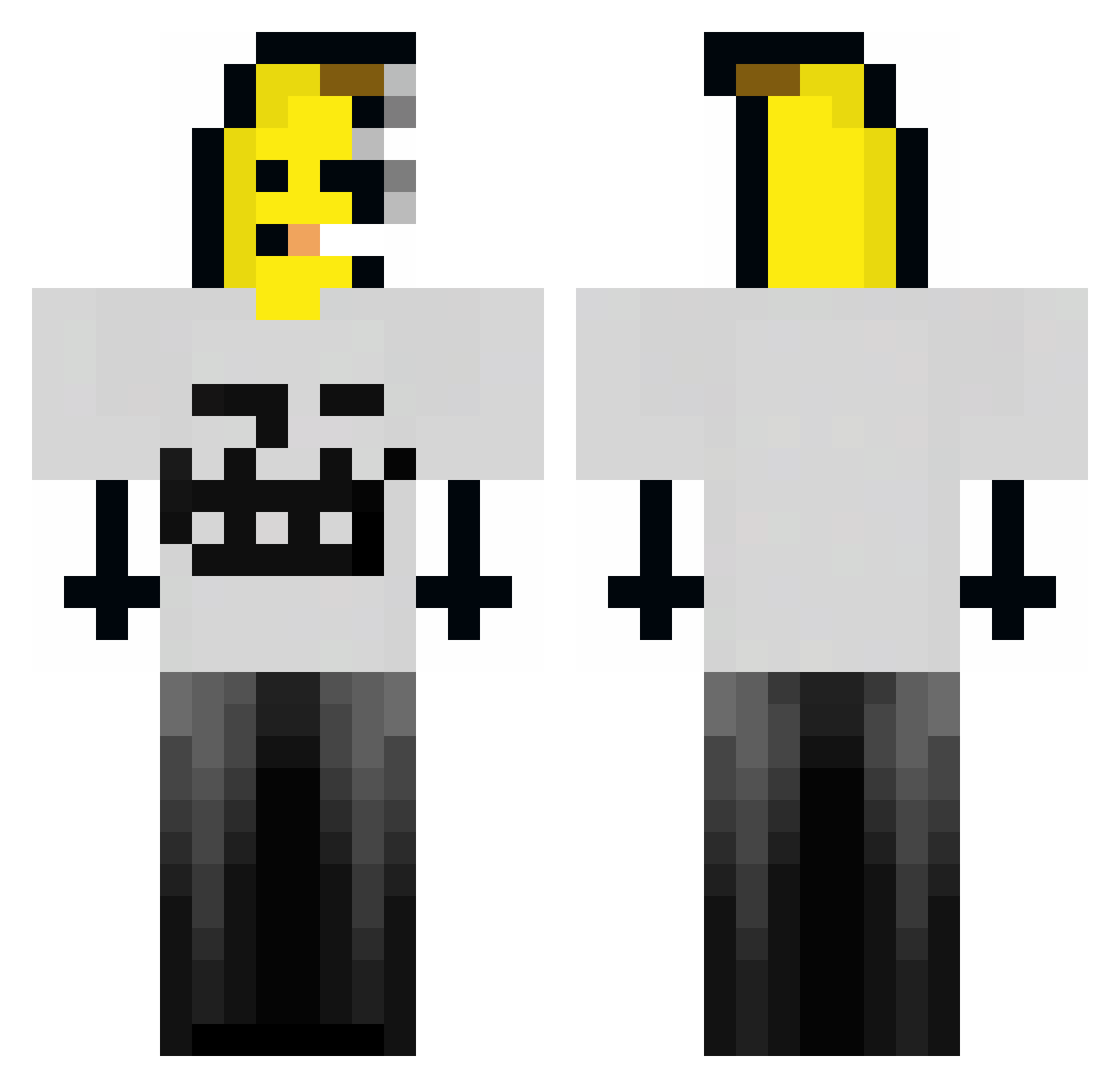 ROBhatake Minecraft skin, front and back view