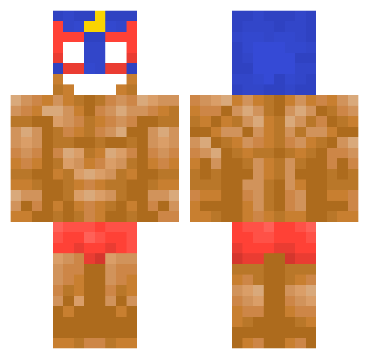 Hubbagub Minecraft skin, front and back view