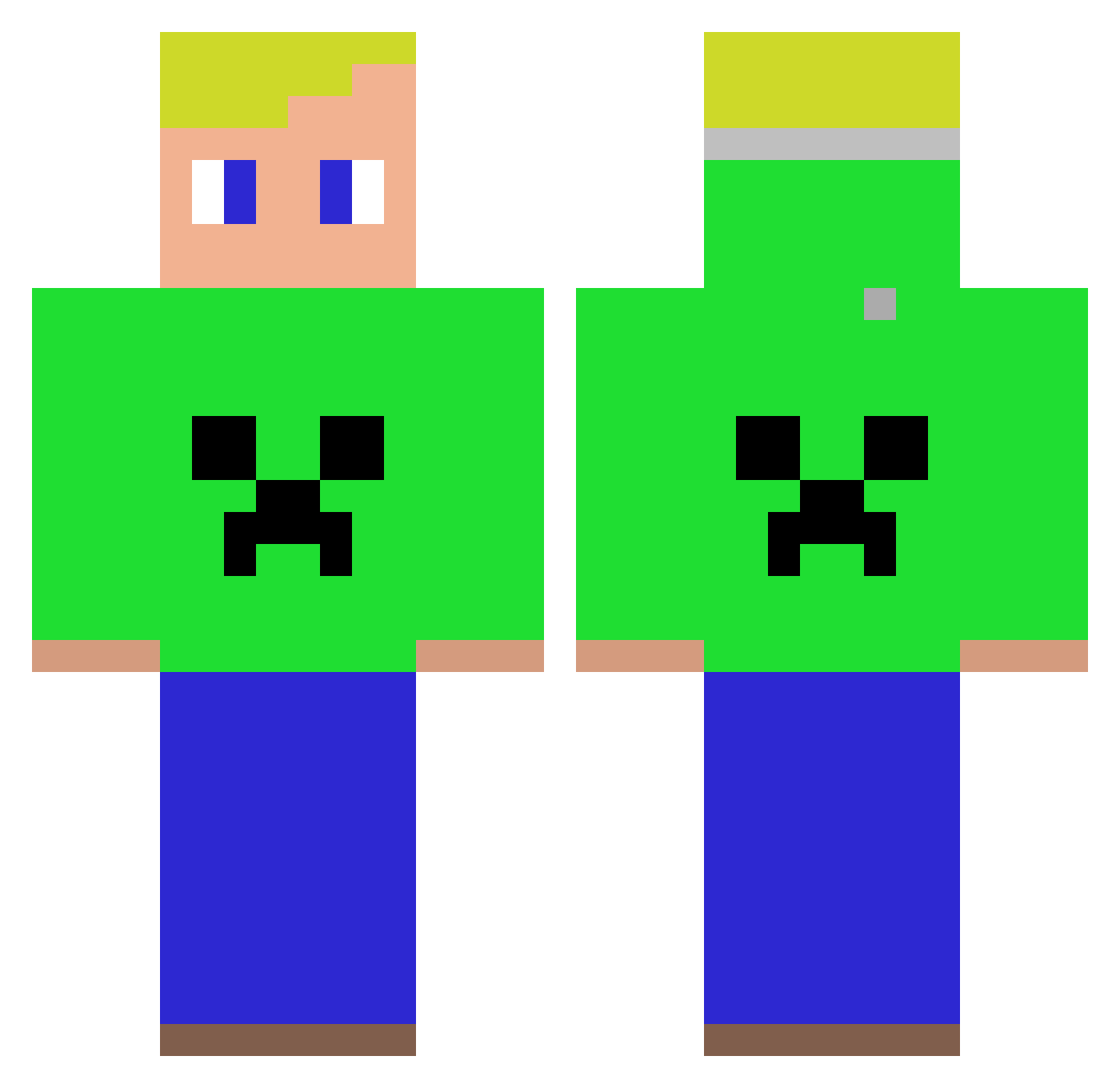 SuikaTrain Minecraft skin, front and back view