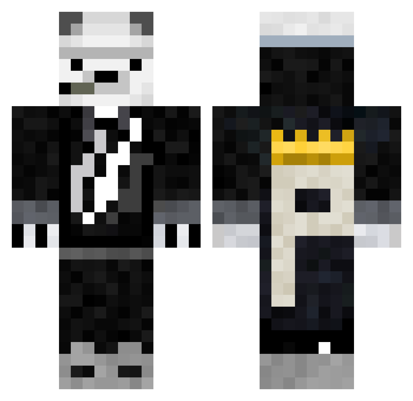Sekuruno Minecraft skin, front and back view