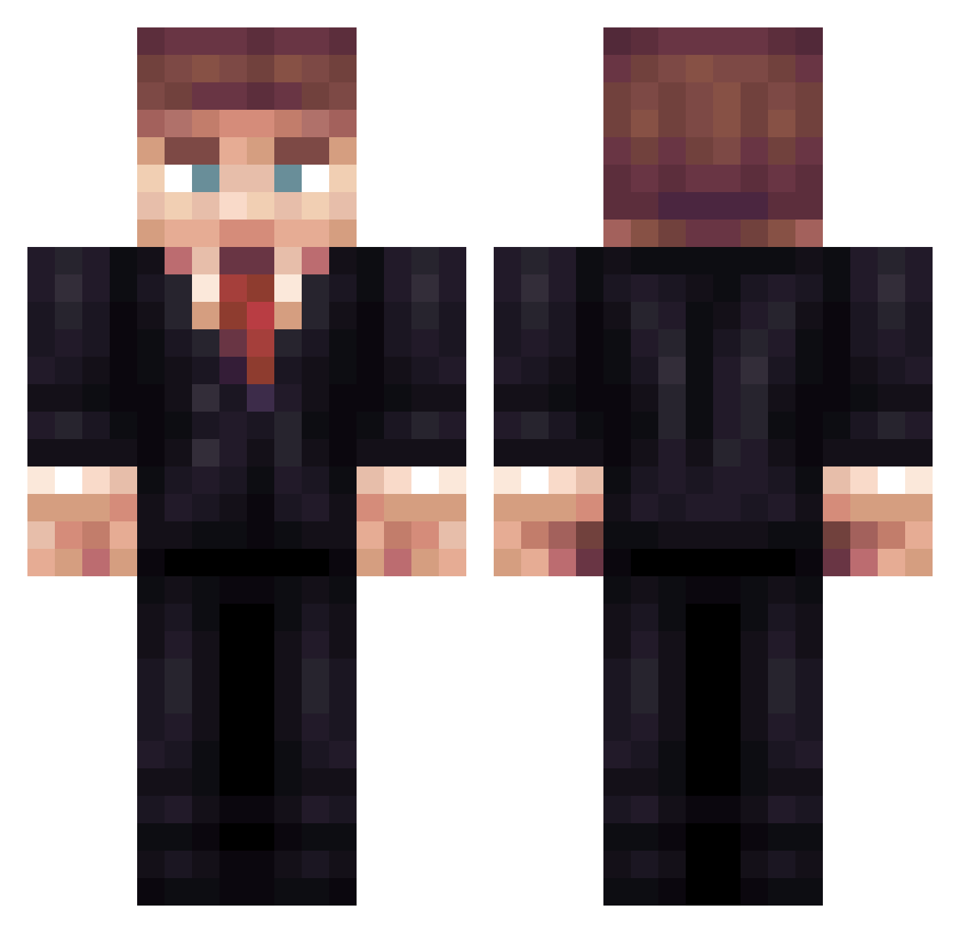 YChe Minecraft skin, front and back view
