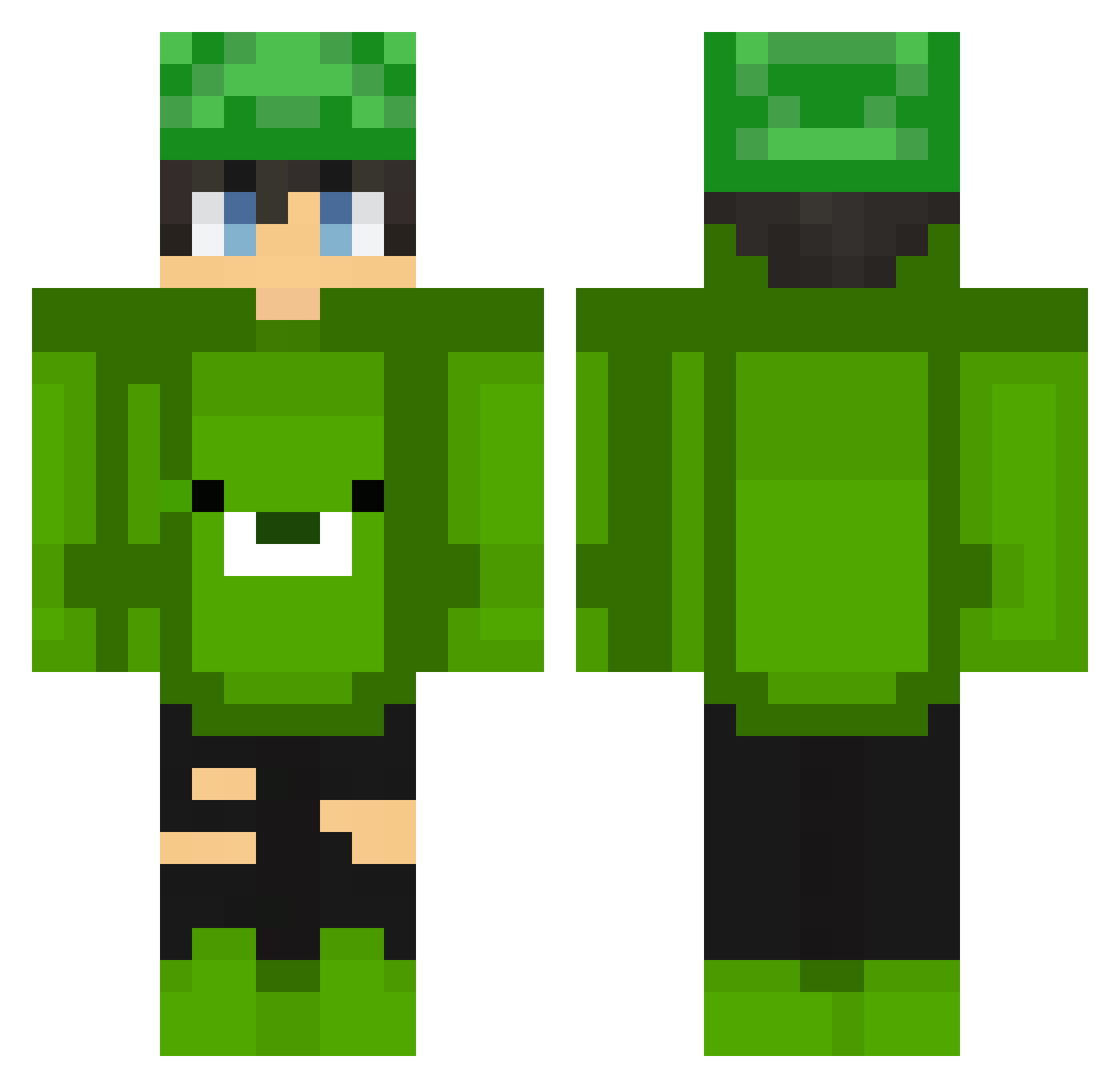 Runkai Minecraft skin, front and back view