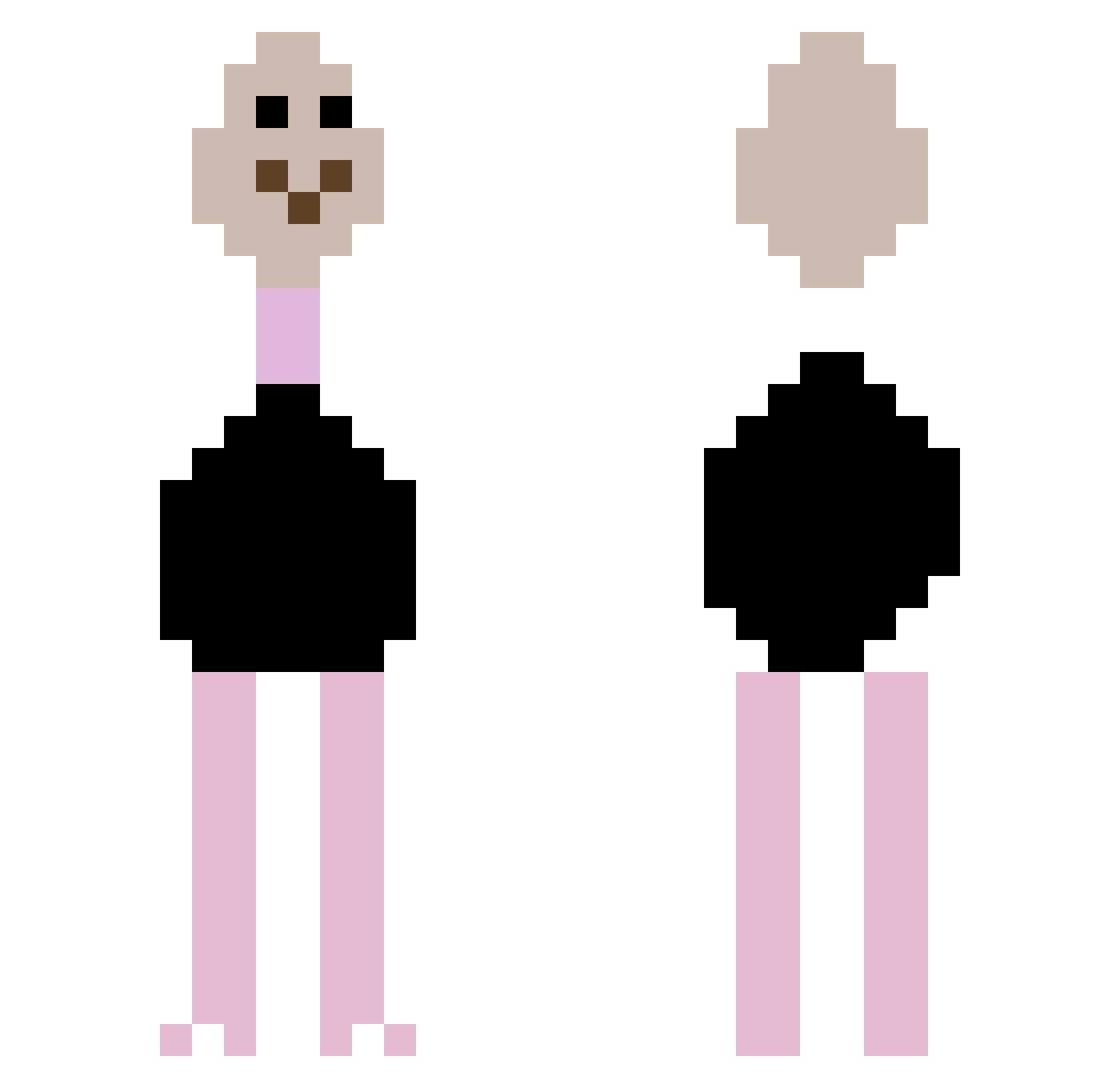 podgy Minecraft skin, front and back view