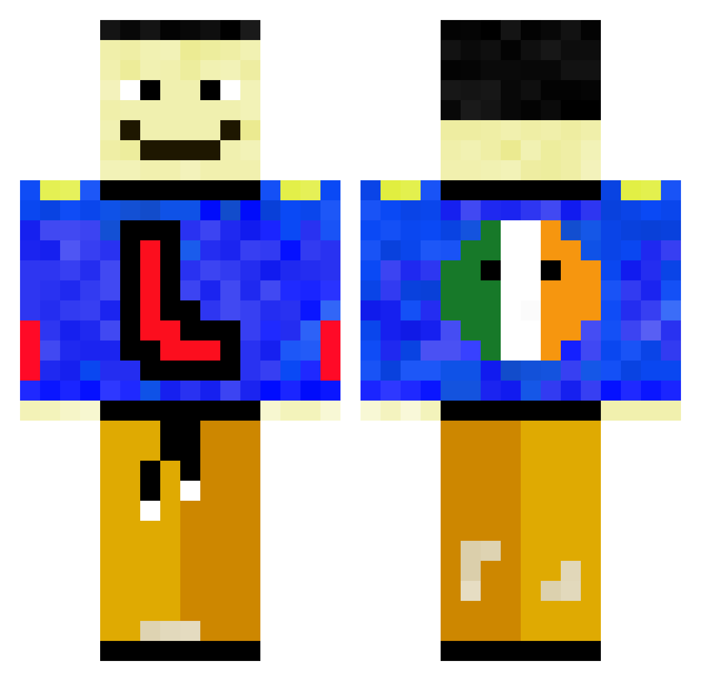 vauo Minecraft skin, front and back view