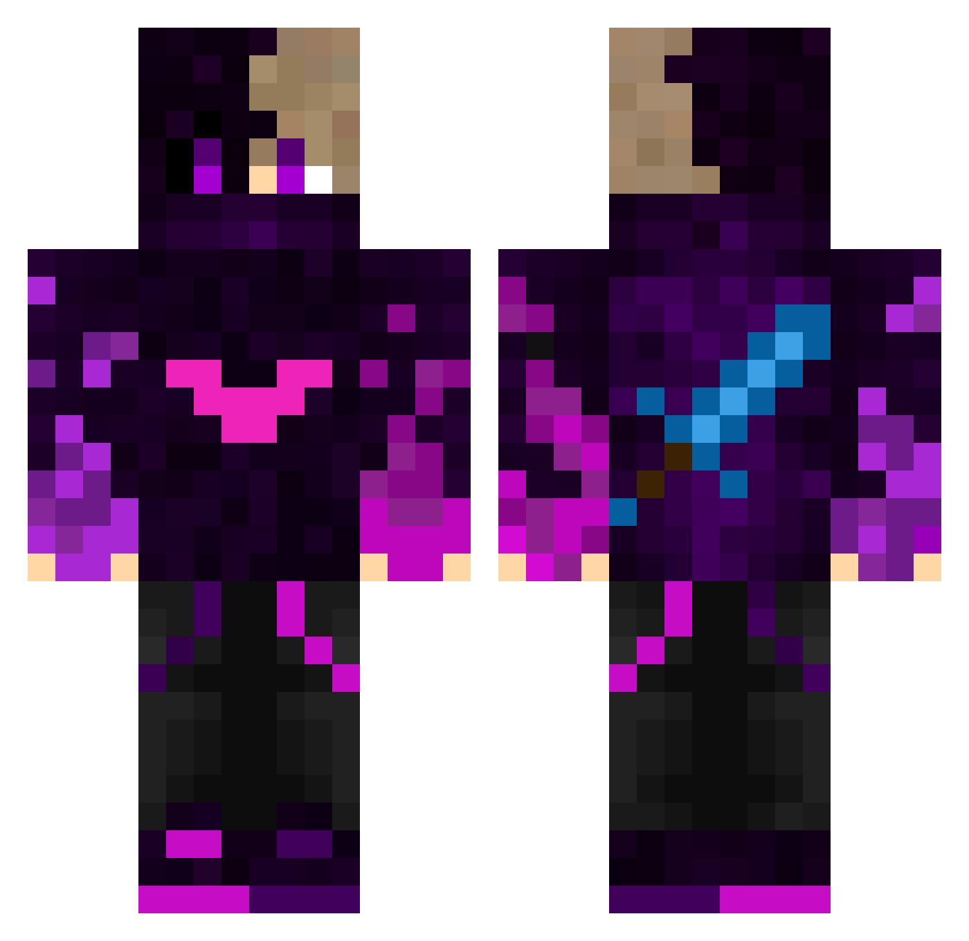 SantDean Minecraft skin, front and back view