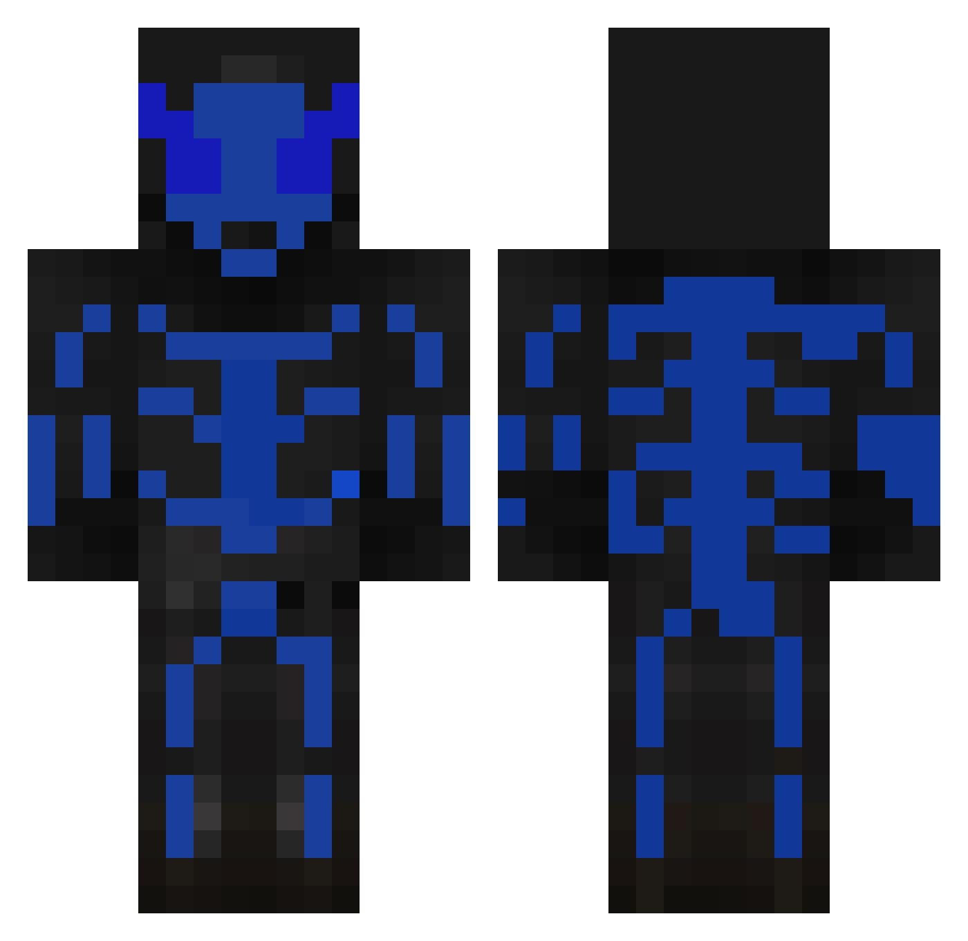 tasos1blue Minecraft skin, front and back view